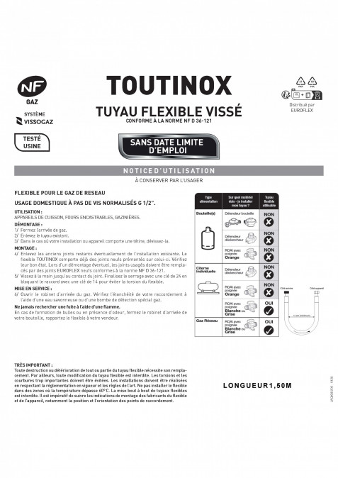 Notice TOUTINOX GN 1,5M